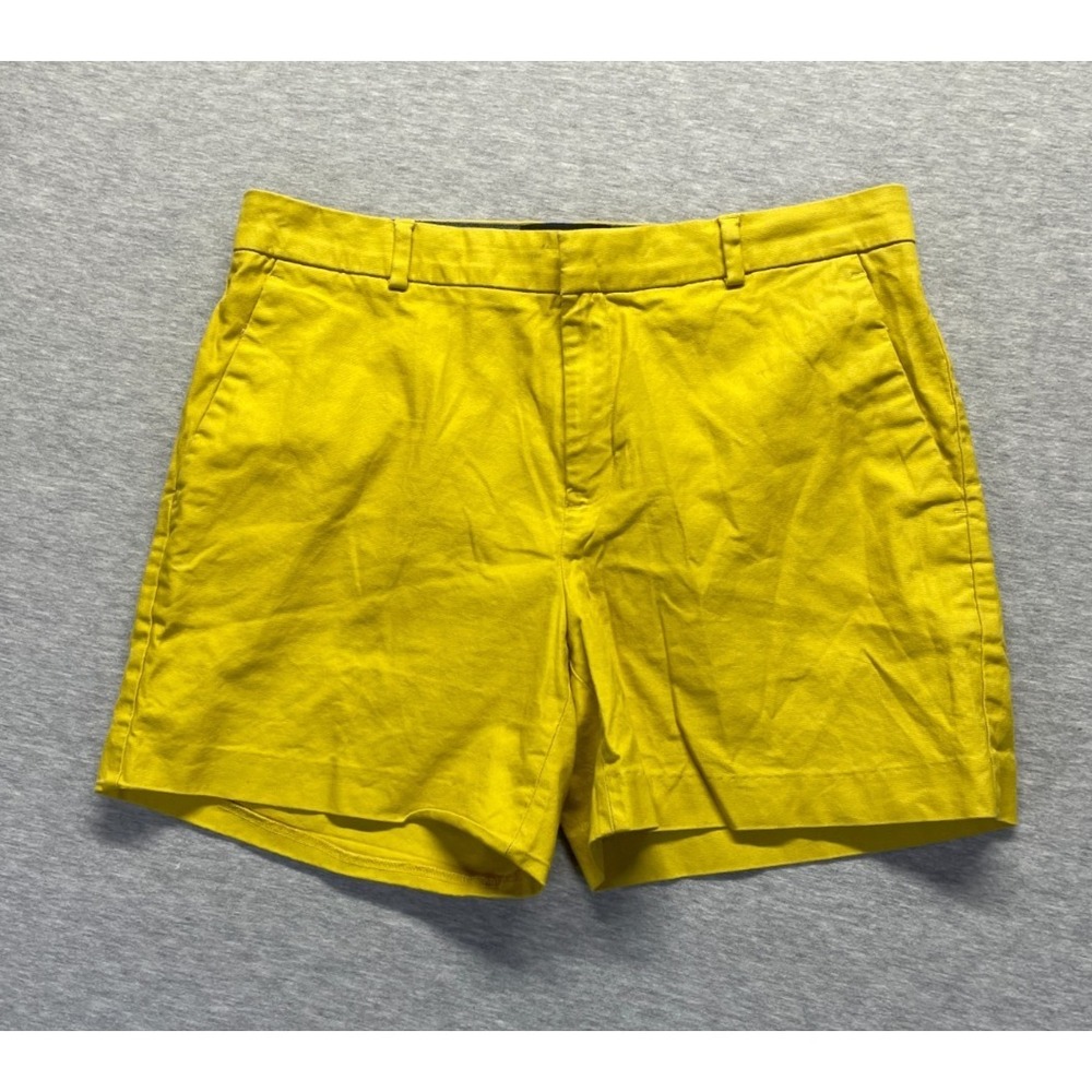 Banana Republic Chino Shorts Womens 8 Bright Yellow Cotton Structured Waist